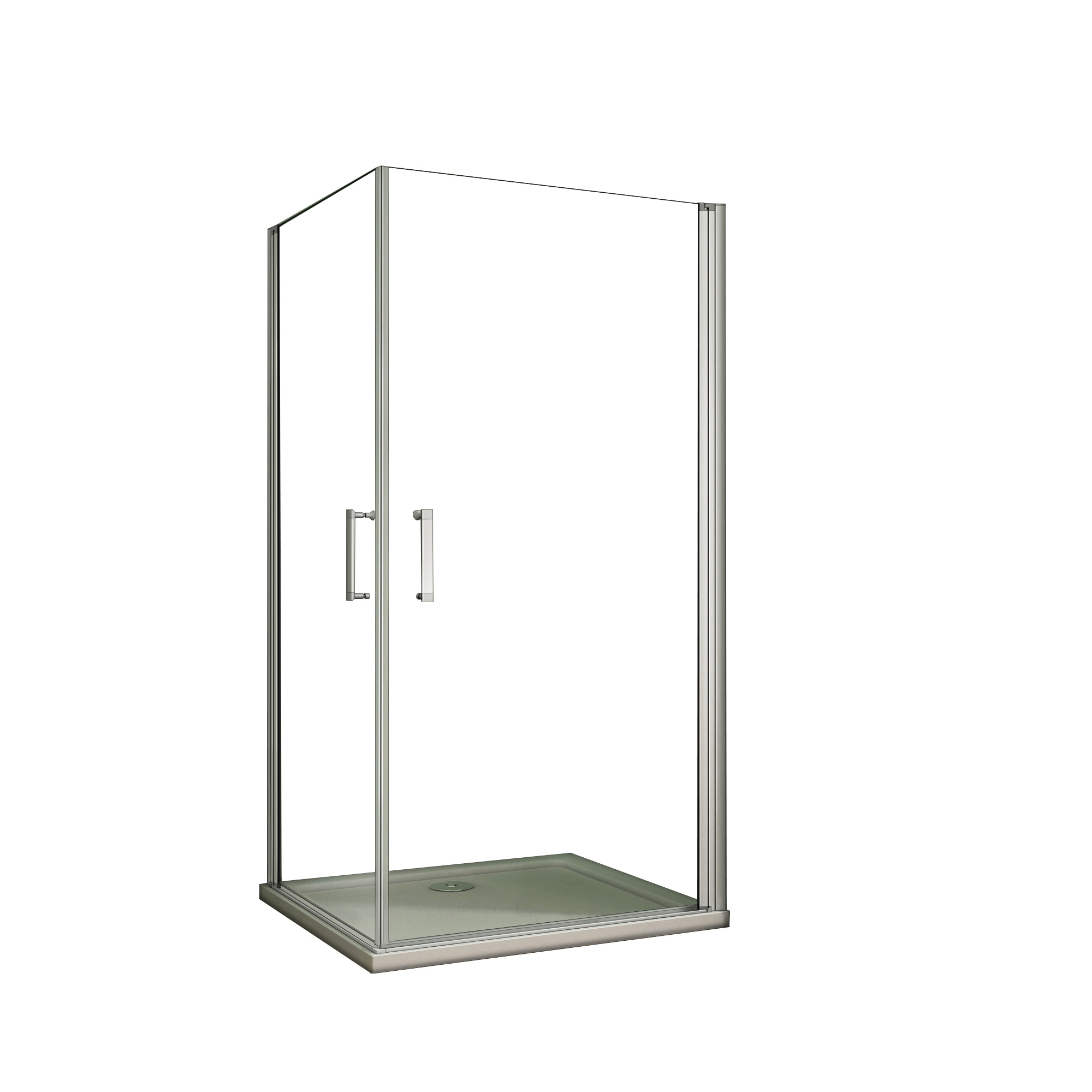 Mampara de Ducha Rectangular Abatible Giratoria,Perfil Gris Mate,Vidrio Templado 5mm,(780-800)x(680-700)x1850mm
