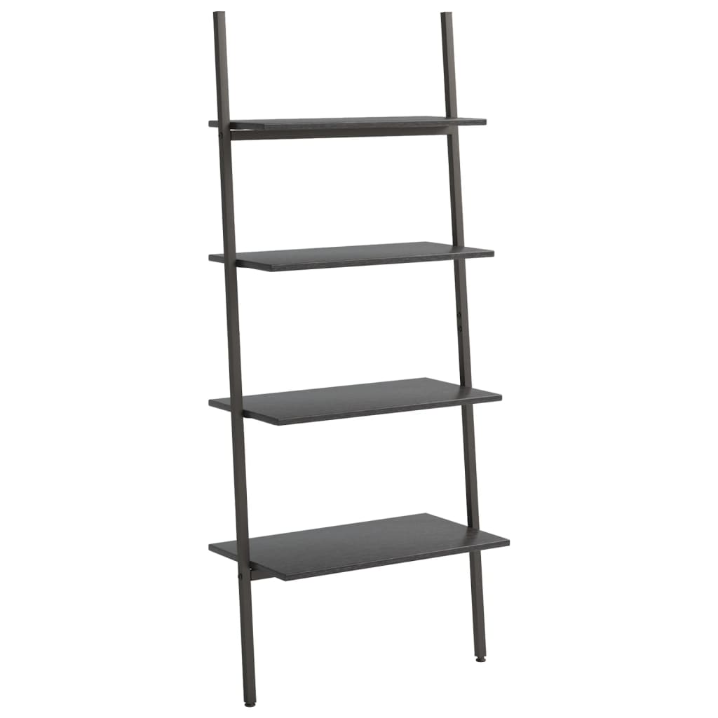 Vidaxl Estantería Inclinada de 4 Baldas 64x34x150,5 Cm - Marrón Claro, Marrón Oscuro, Negro - Mueble de Almacenamiento para Oficina, Estudio, Sala de Estar, Dormitorio