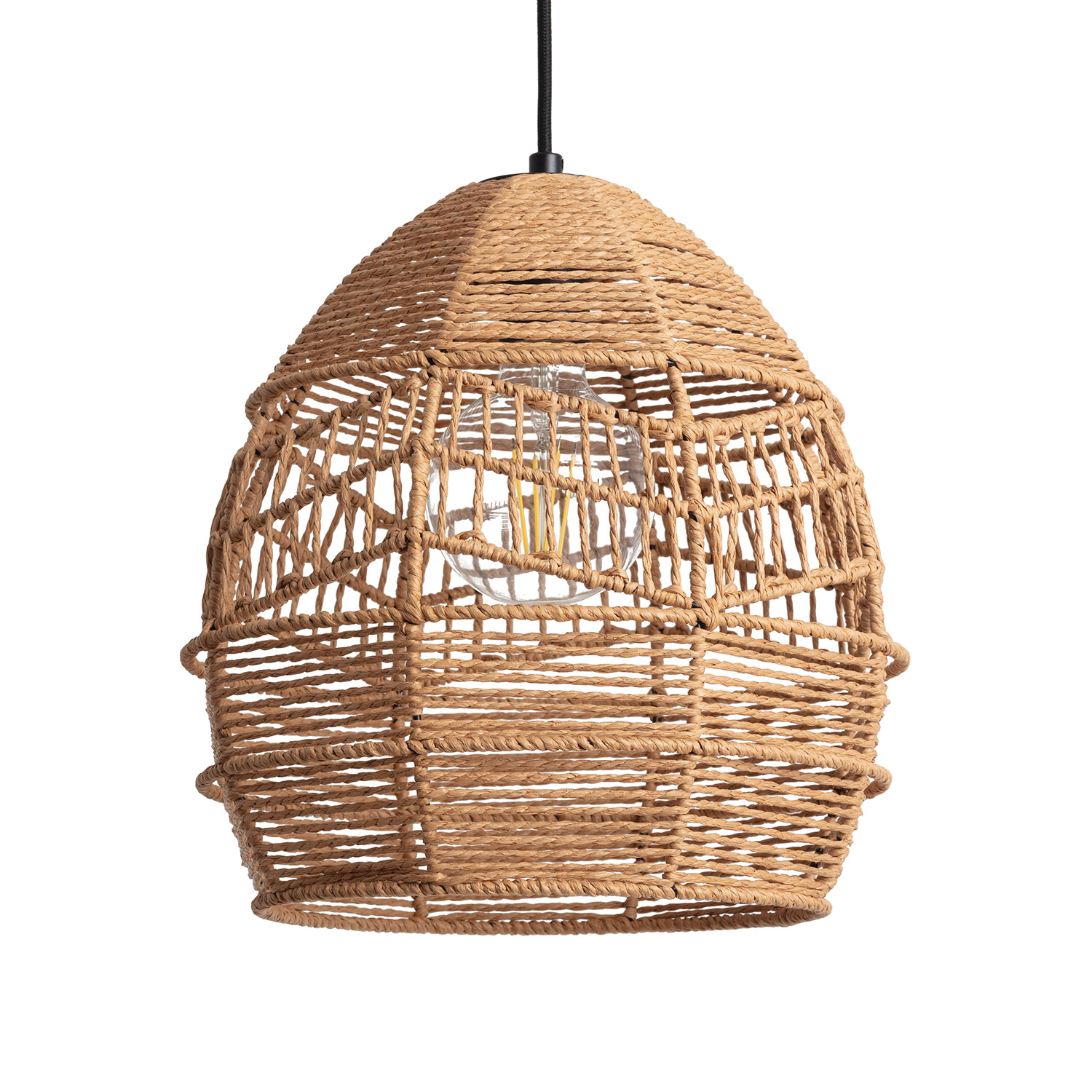Ledkia Lámpara Colgante Papel Trenzado Beyawo - Diseño Natural y Elegante