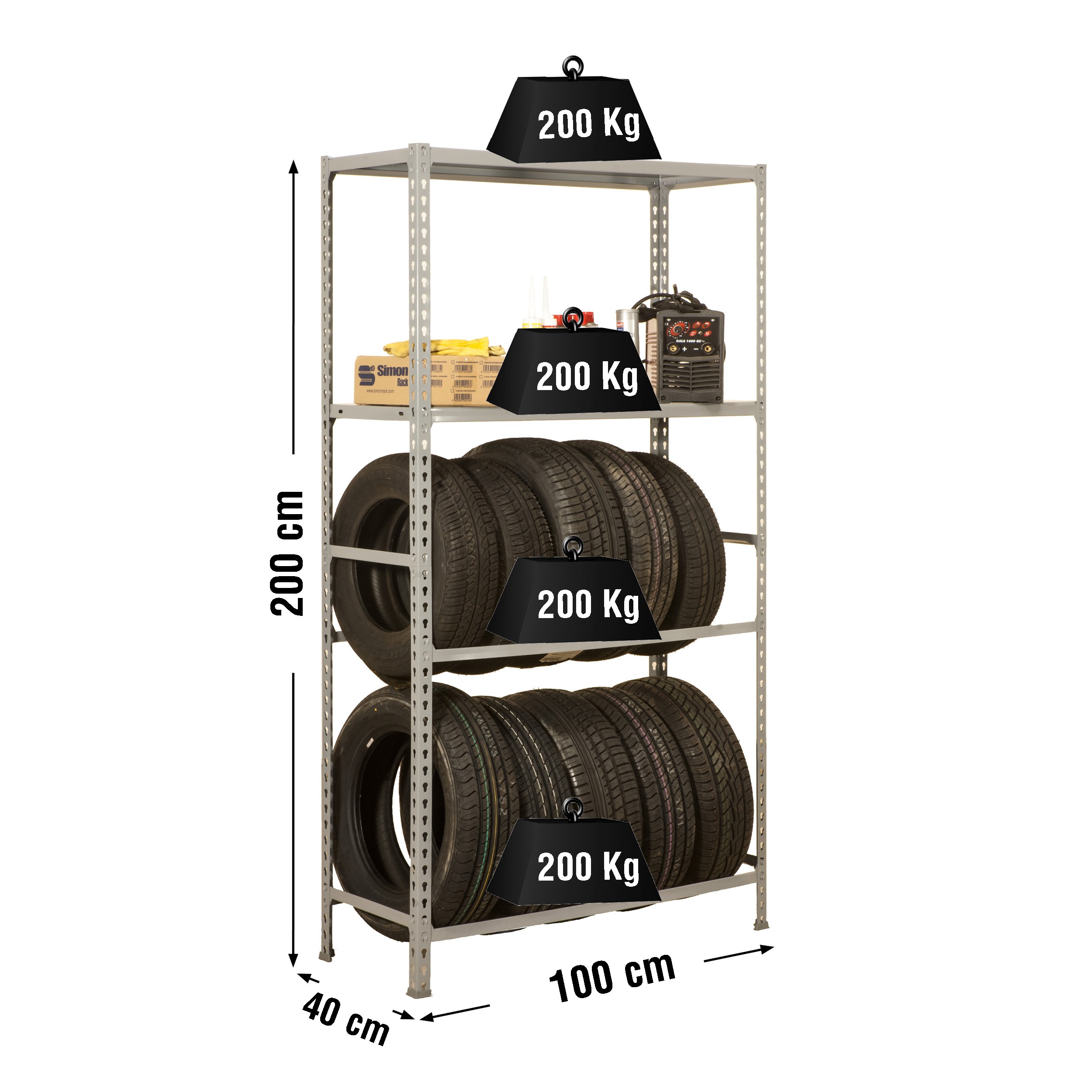 Estantería SIMONRACK Simongarage plus 4/400 gris