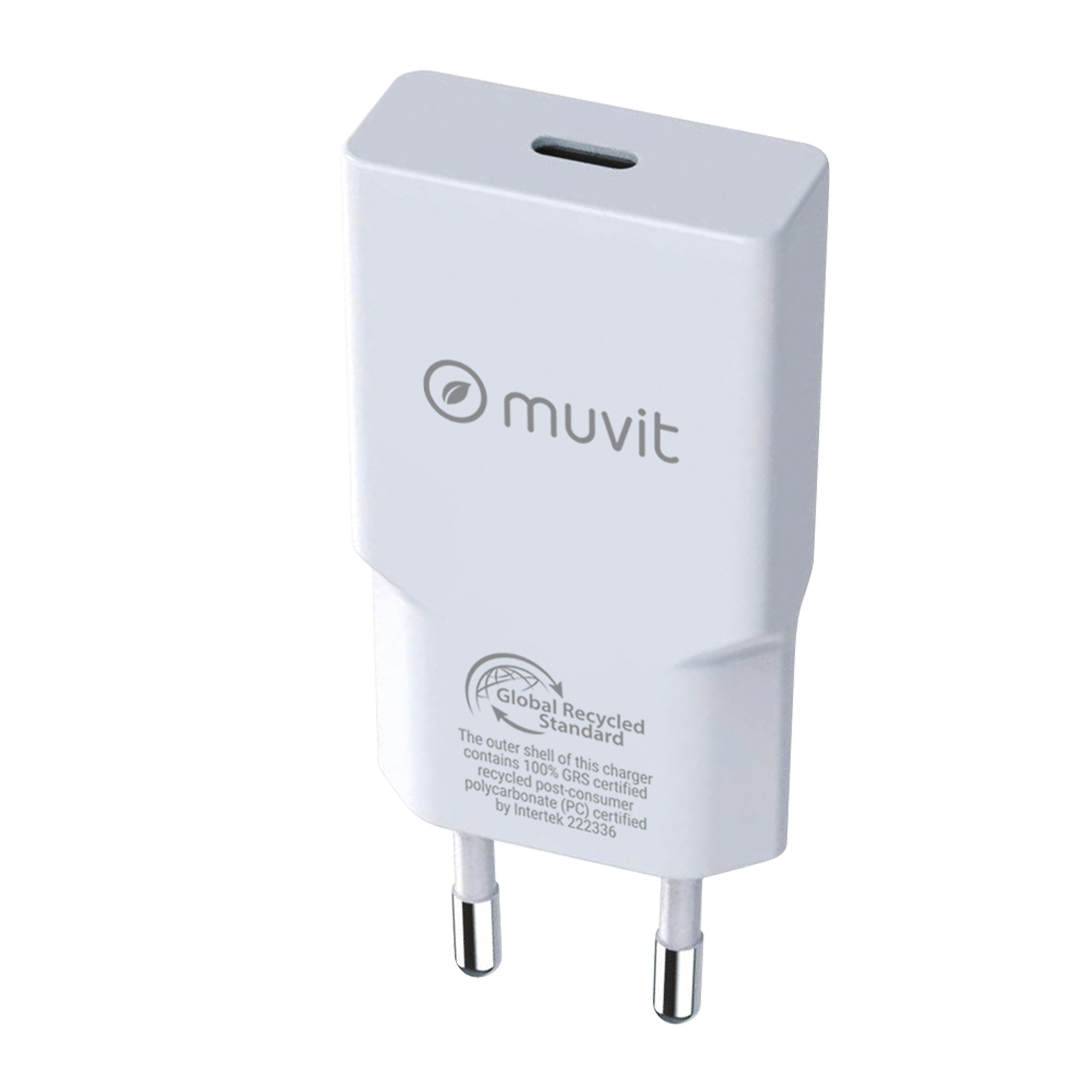 Muvit for change cargador de pared slim tipo c pd 30w blanco