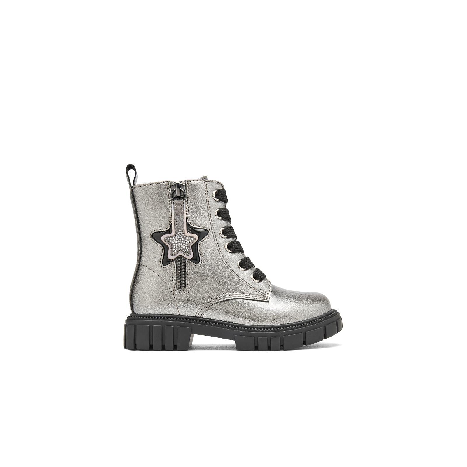 Conguitos - Botas Militares de Niña con Estrella en Gris Plomo para Niña