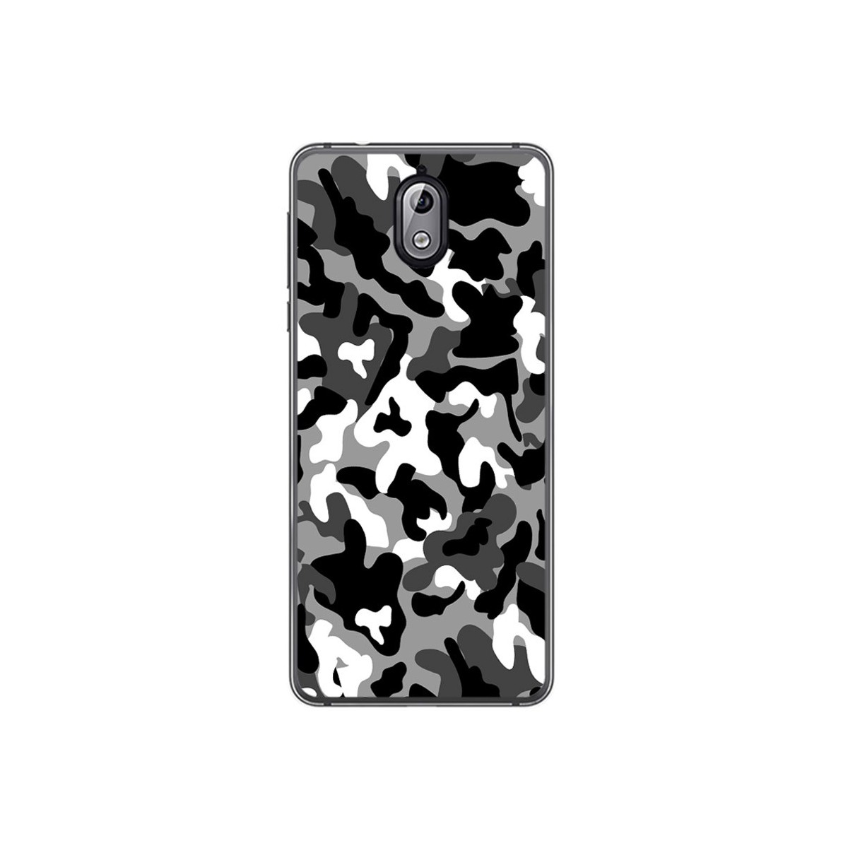 Tumundosmartphone Funda Gel Tpu para Nokia 3.1 (2018) Diseño Snow Camuflaje Dibujos
