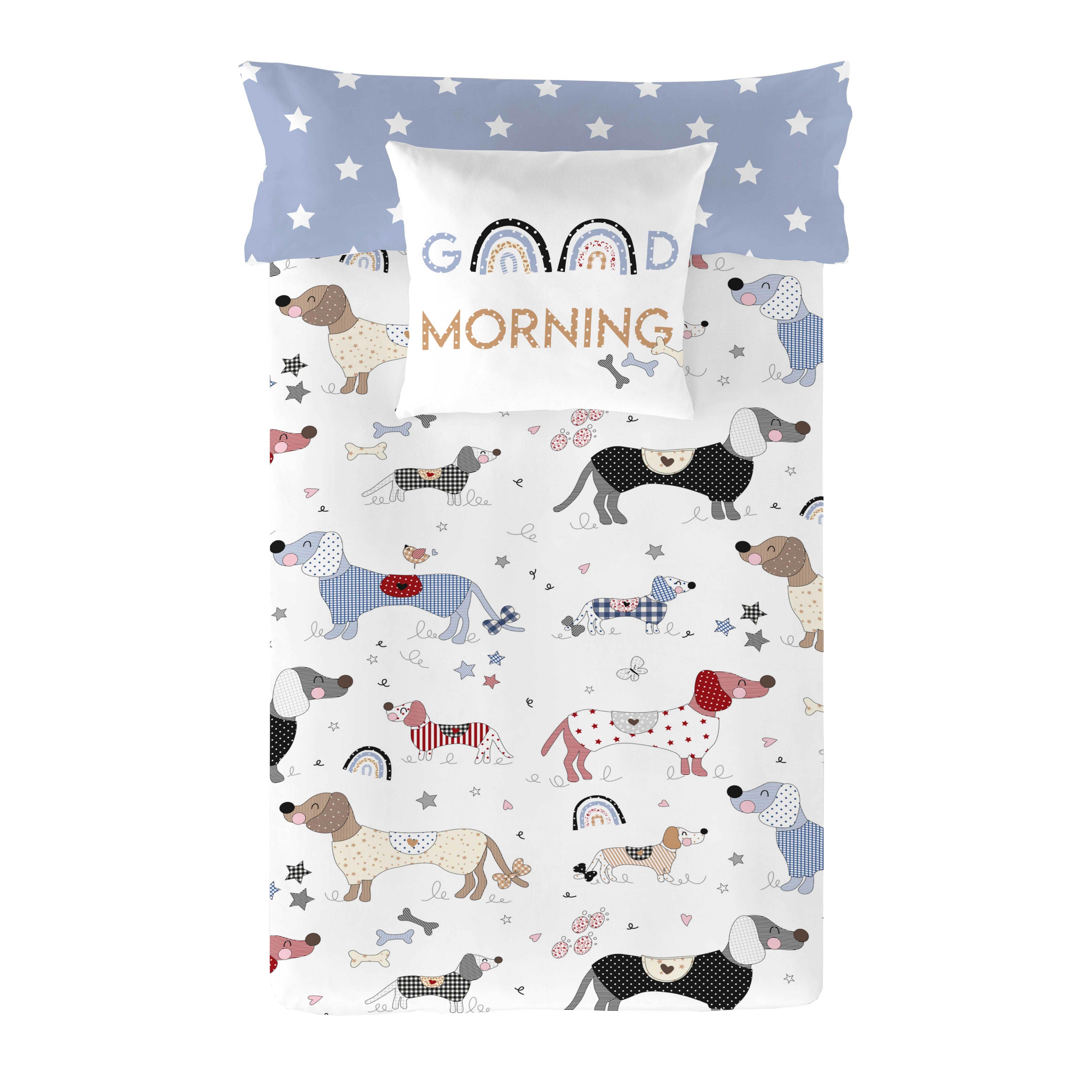 FUNDA NÓRDICA REVERSIBLE INFANTIL 100% ALGODÓN est DOGGY PATCH COOL KIDS FABRICADO EN ESPAÑA