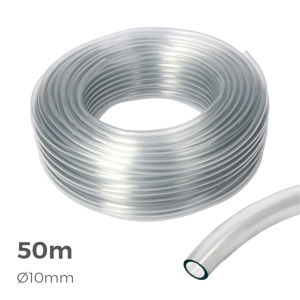 Manguera Transparente ø Interior 10mm ø Exterior 14mm Rollo 50m Edm