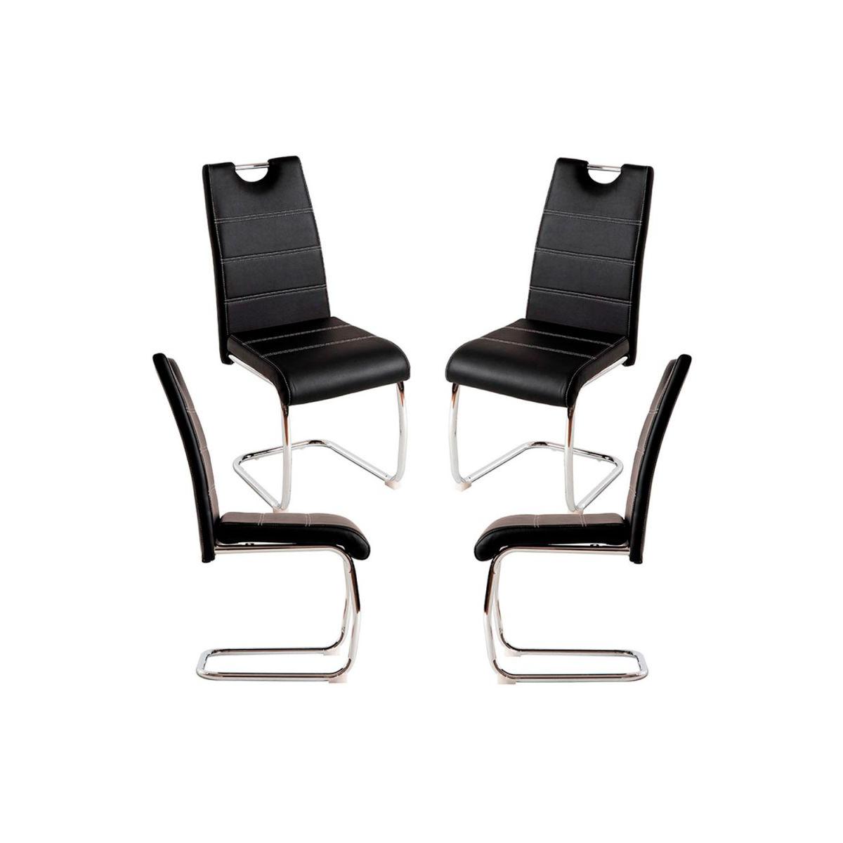 Regalos Miguel - Packs Sillas Comedor - Pack 4 Sillas Hallen Polipiel - Negro