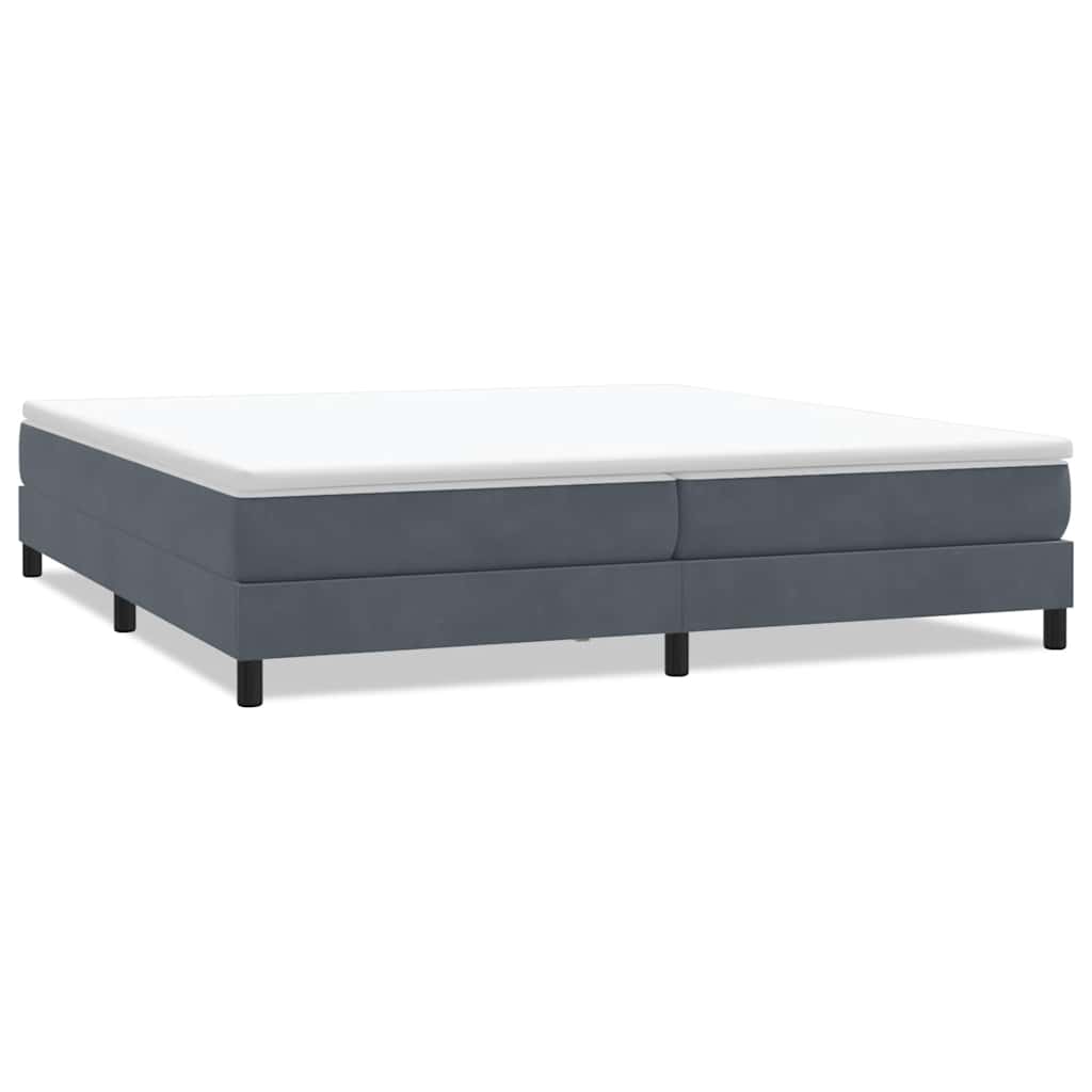 vidaXL Cama box spring sin colchón terciopelo gris oscuro 200x220 cm