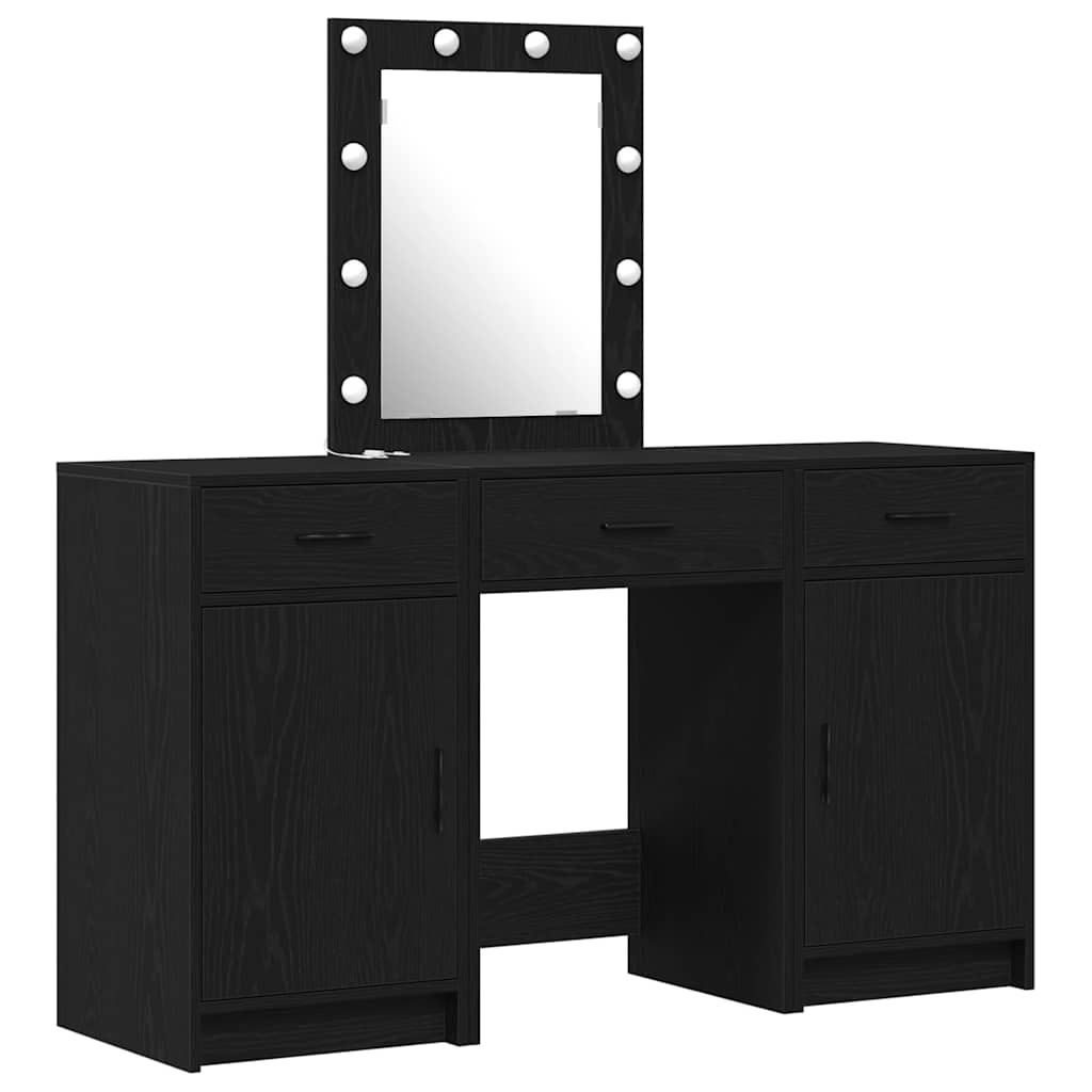 vidaXL Mesa Tocador Negro 50 x 41 x 135 cm Madera de ingeniería