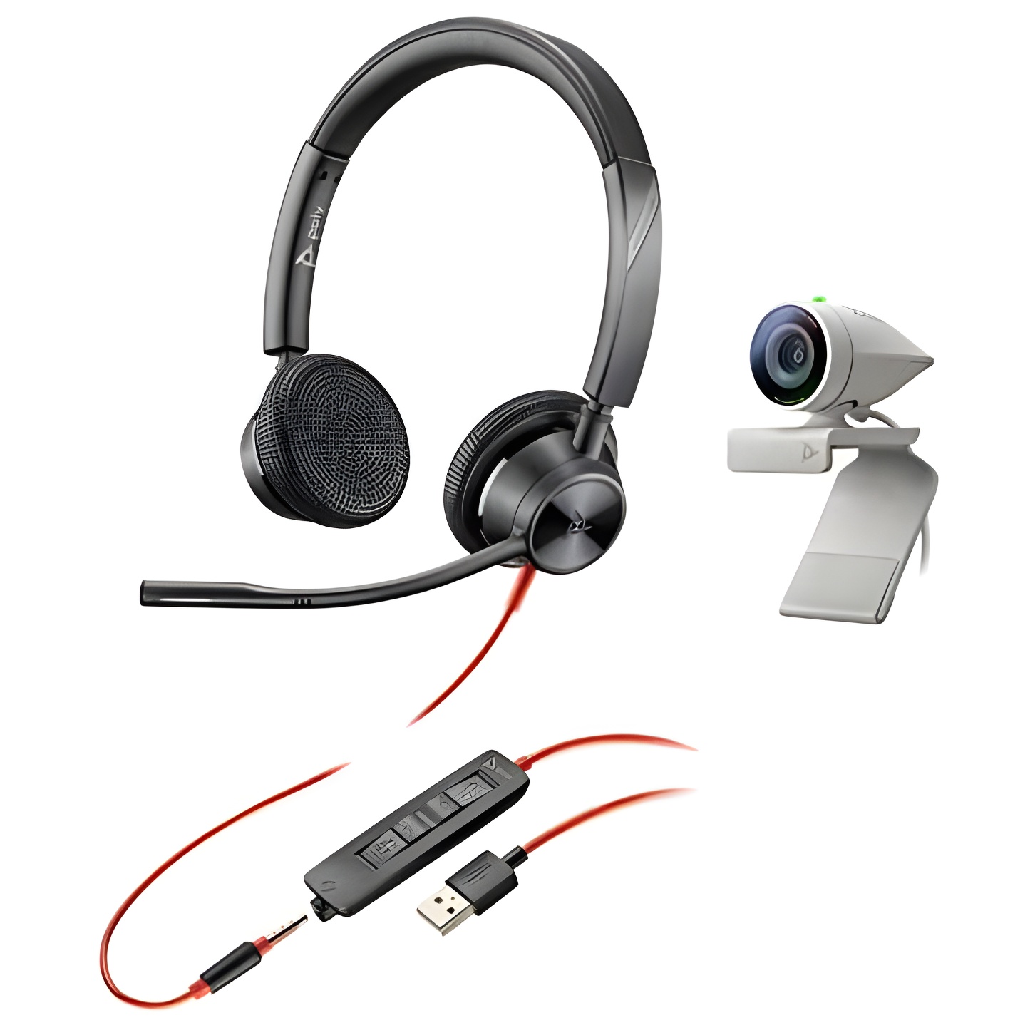 Kit Poly Studio P5 - Cámara de Videoconferencia HD de 1080p y Auricular con Audio Estéreo