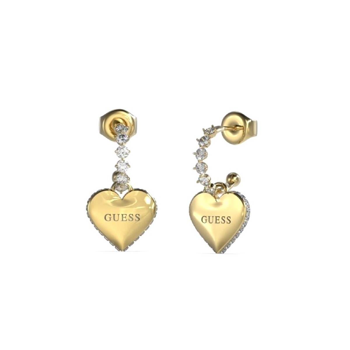Pendientes Guess mujer FALLING IN LOVE JUBE02234JWYGT-U acero inoxidable dorado circonitas corazón