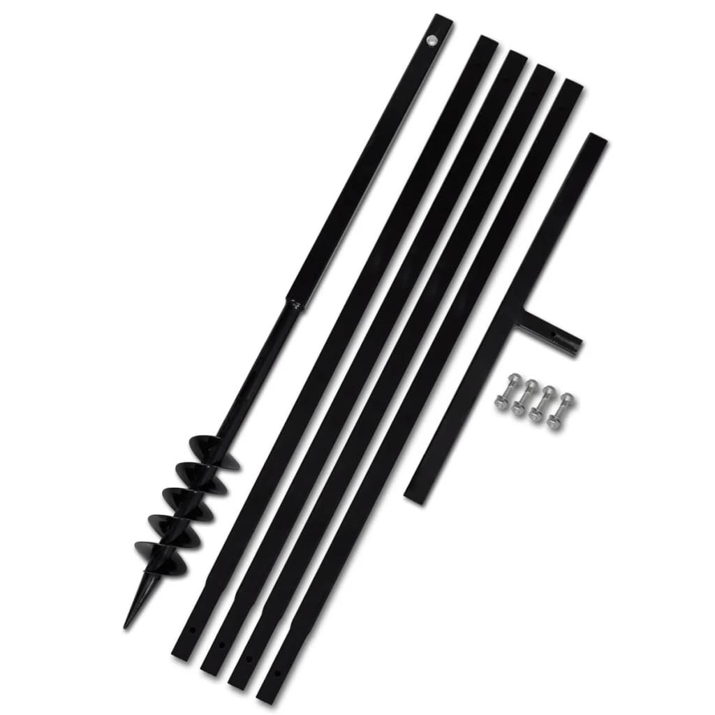 vidaXL Taladro de Tierra Con Tubo de Extensión 5 m Acero Dimensiones 80 mm,  100 mm,  120 mm y mas