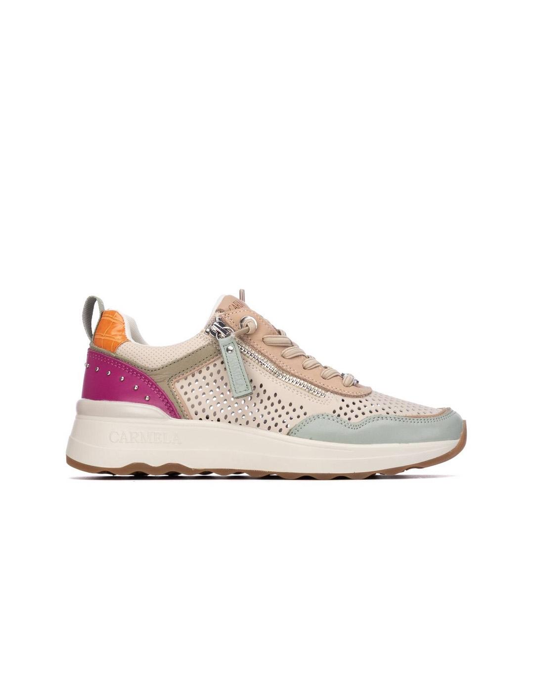 Zapatilla Mujer Carmela 16309801 Aqua Piel Calada