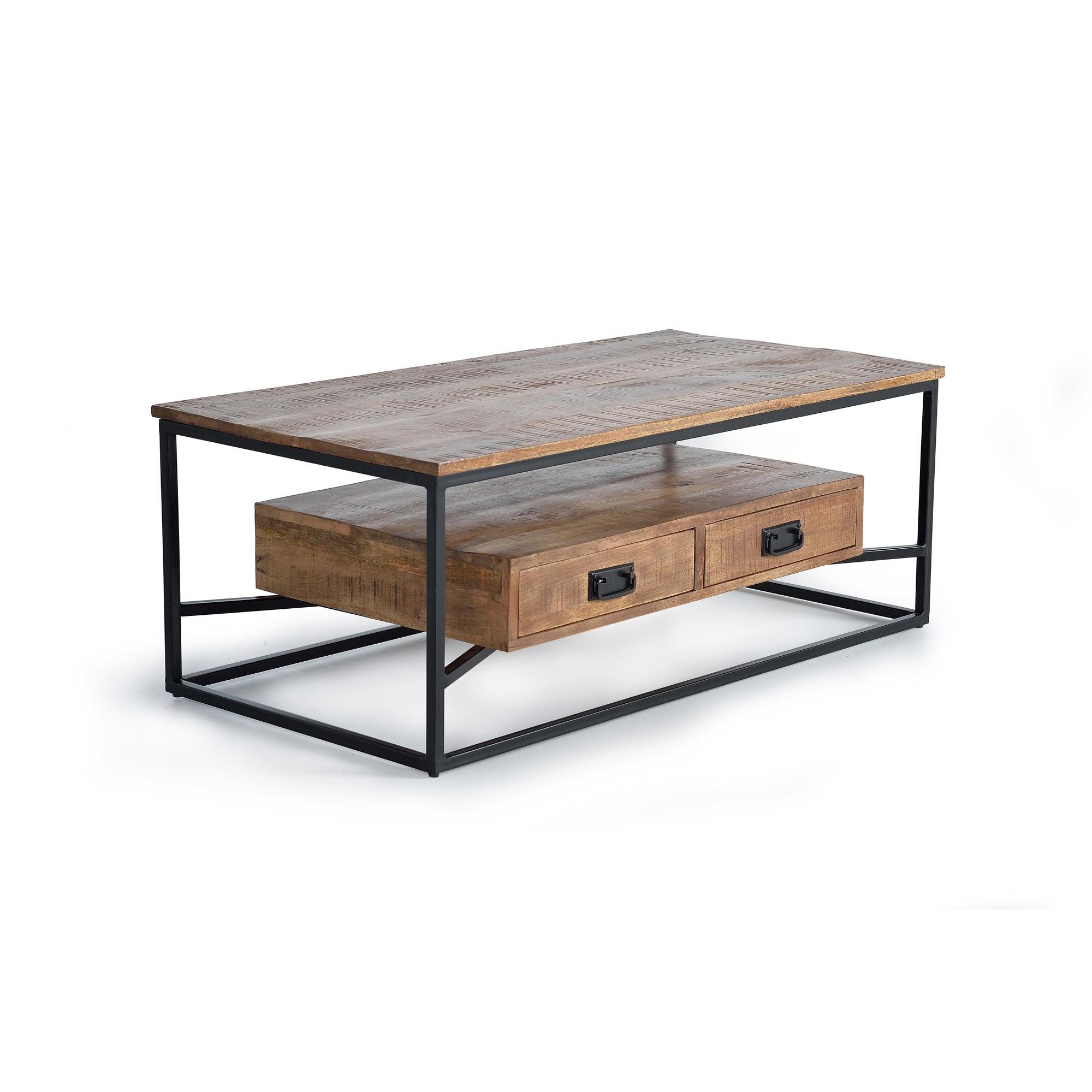 Mesa de centro de madera de mango y metal