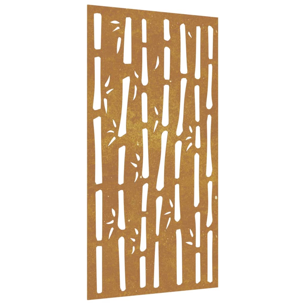 vidaXL Adorno de pared de jardín acero corten diseño bambú 105x55 cm