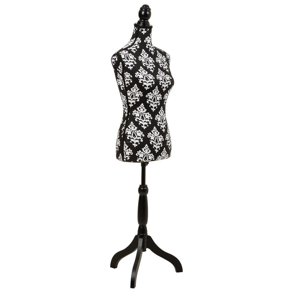Maniqui De Madera Y Espuma Forrado De Tela Negro Medidas: 37x24x168cm
