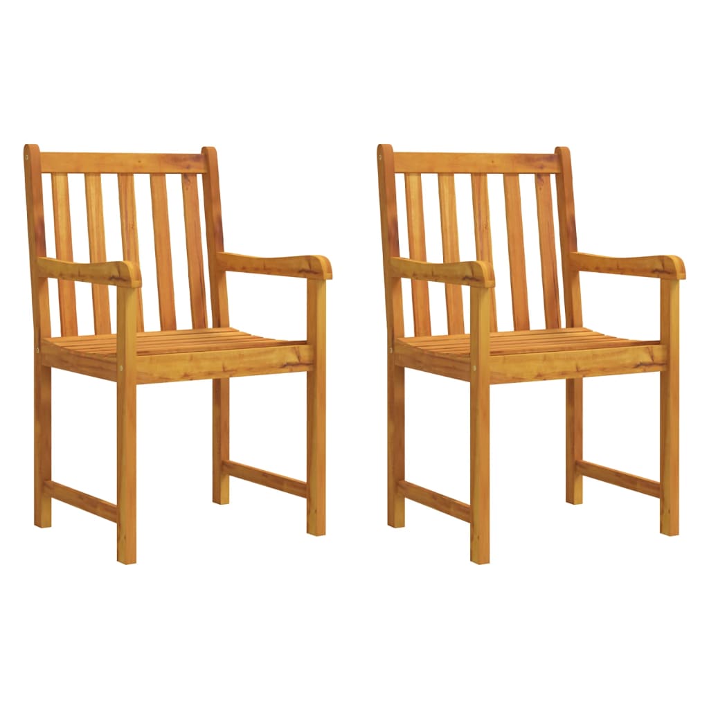 vidaXL Sillas de jardín 2 unidades madera maciza de acacia