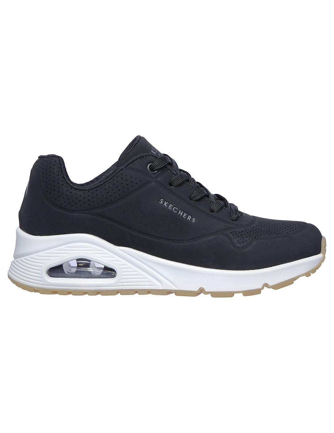 Zapatilla Mujer Skechers Uno Negro/Blanco