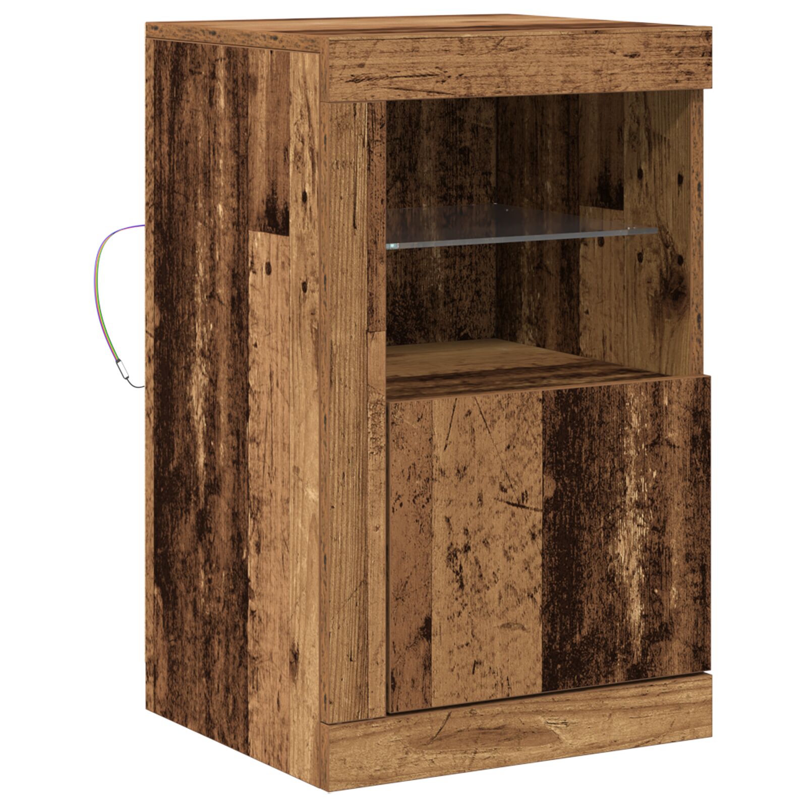 vidaXL Aparador con Luces LED Madera Vieja 41x37x67 cm