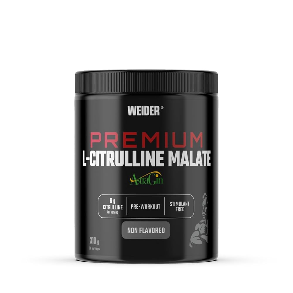 L-Citrulina Malato Premium de Weider para Mejorar Rendimiento Deportivo, Recuperación Muscular y Flujo Sanguíneo con AstraGin®