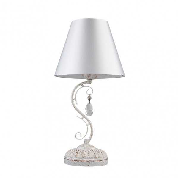 Sobremesa CLEMATIS blanca con pantalla FABRILAMP