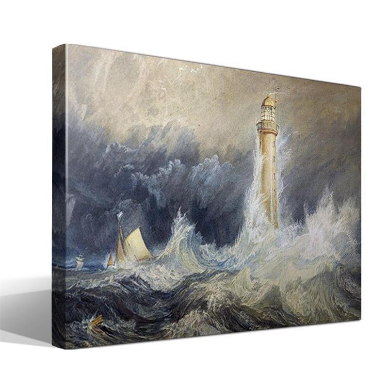Cuadro Canvas Faro de la Roca de Bell de Turner - Alta Resolución - Lienzo de Algodón - Bastidor de Madera - Calidad Superior