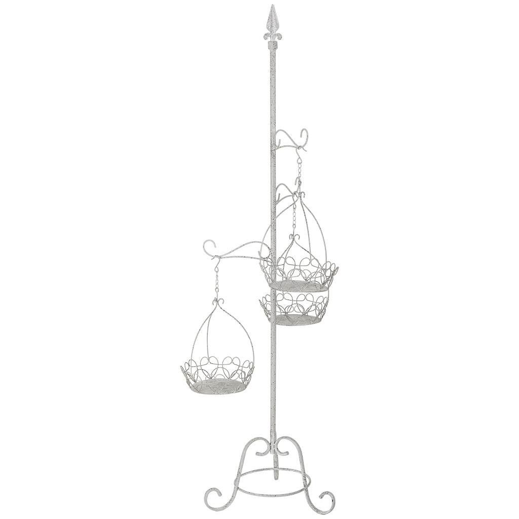 Wonderlust Deco - Soporte macetero de metal para 3 macetas 43.82x38.74x169.55h cm Gris 43.82x38.74x169.55h cm