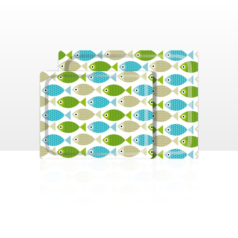 DON HIERRO - Set de 2 bandejas de servir, 42 x 29 cm y 48 x 37 cm, aptas para lavavajillas.-