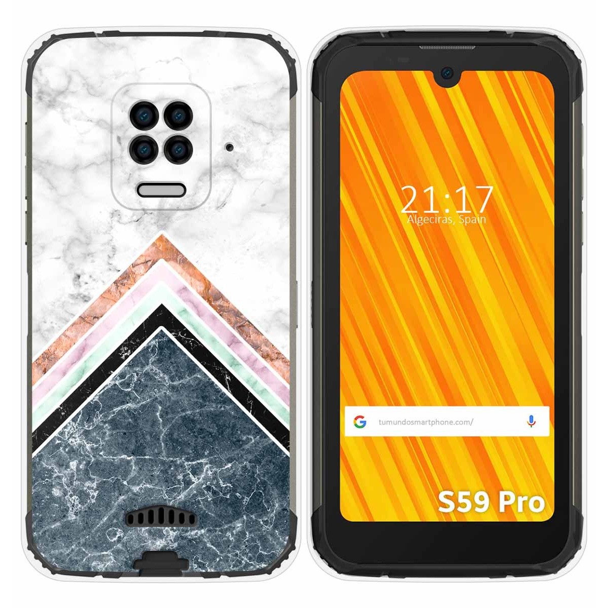 Tumundosmartphone Funda Gel Tpu para Doogee S59 Pro diseño Mármol 05 Dibujos