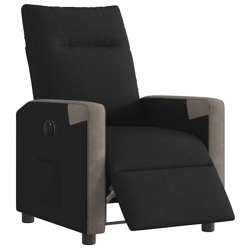 vidaXL Sillón reclinable eléctrico de tela negro