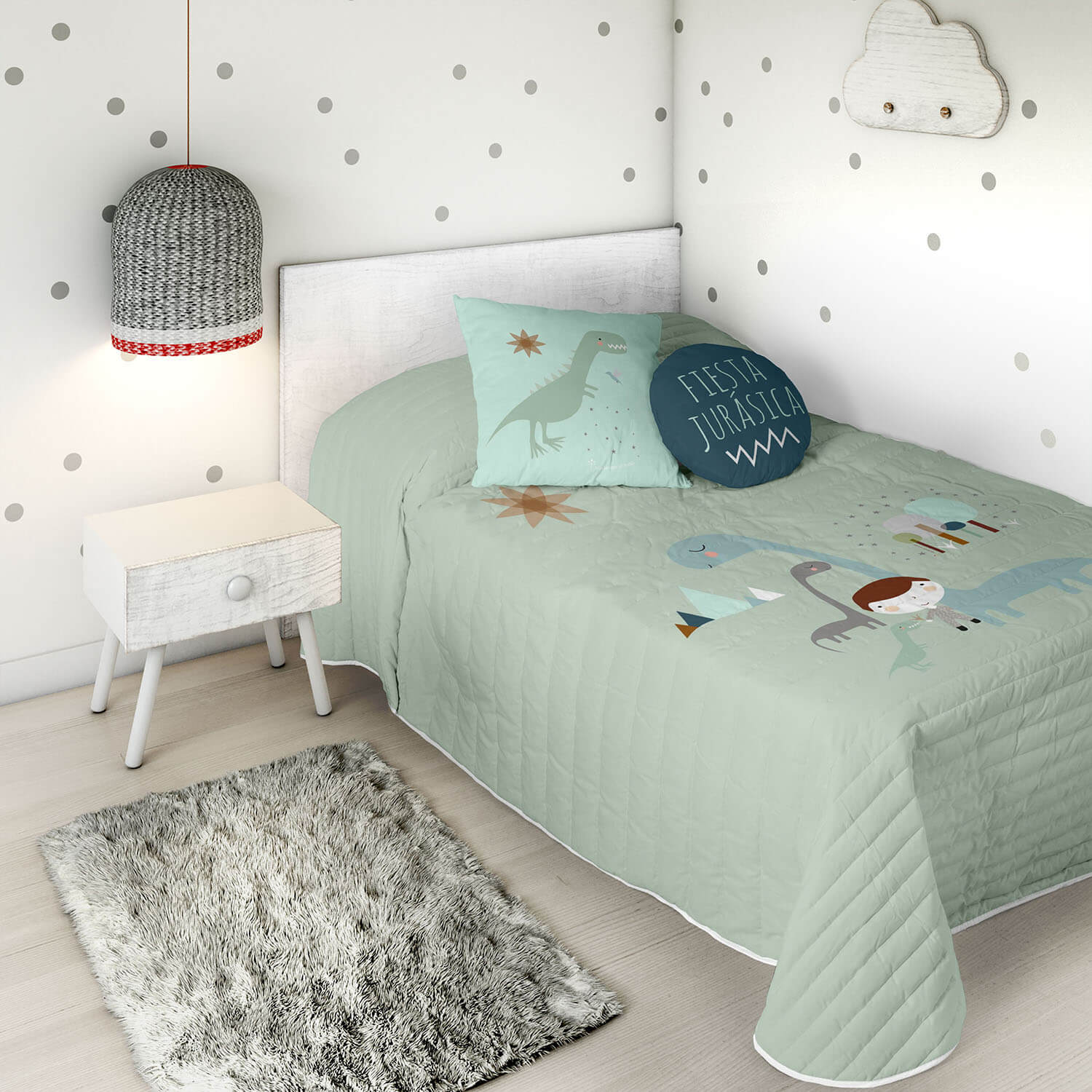 HACIENDO EL INDIO - Colcha Bouti Infantil Estampada 100% Algodón - Relleno 70 gramos -  Cubrecama Ligero Acolchado - Ideal para Primavera y Verano - Disponible para Cama 90/105 cm - Fabricada en España