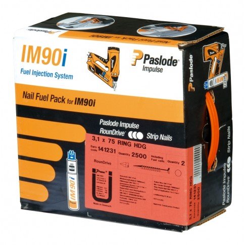 142017 Pointe lisse IM90I + Gaz - 2,8 x 75 mm - Pack de 2500