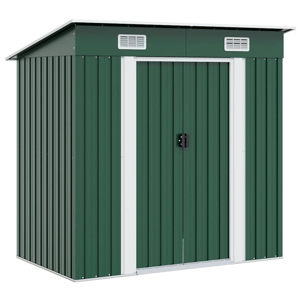 vidaXL Caseta de jardín verde metal