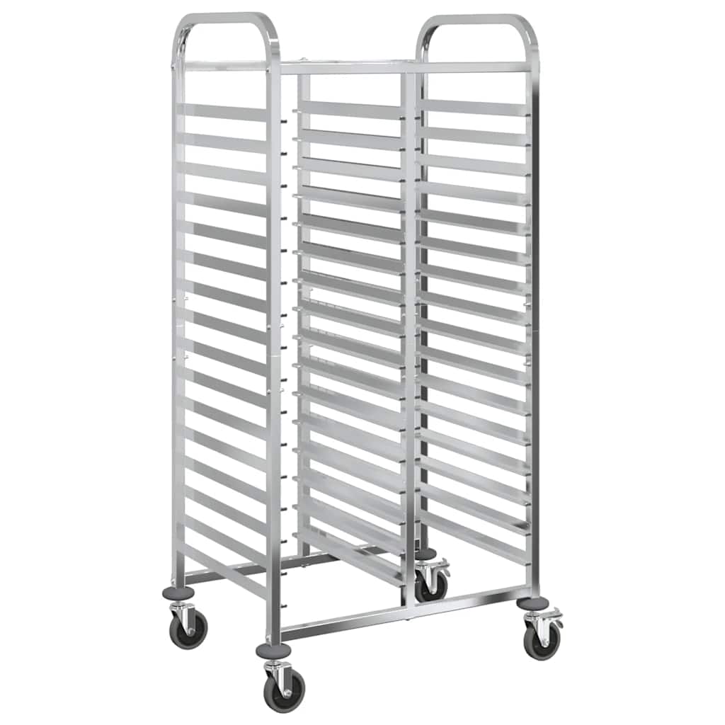 vidaXL Carro con bandejas y 32 contenedores GN 75x55x162,5 cm