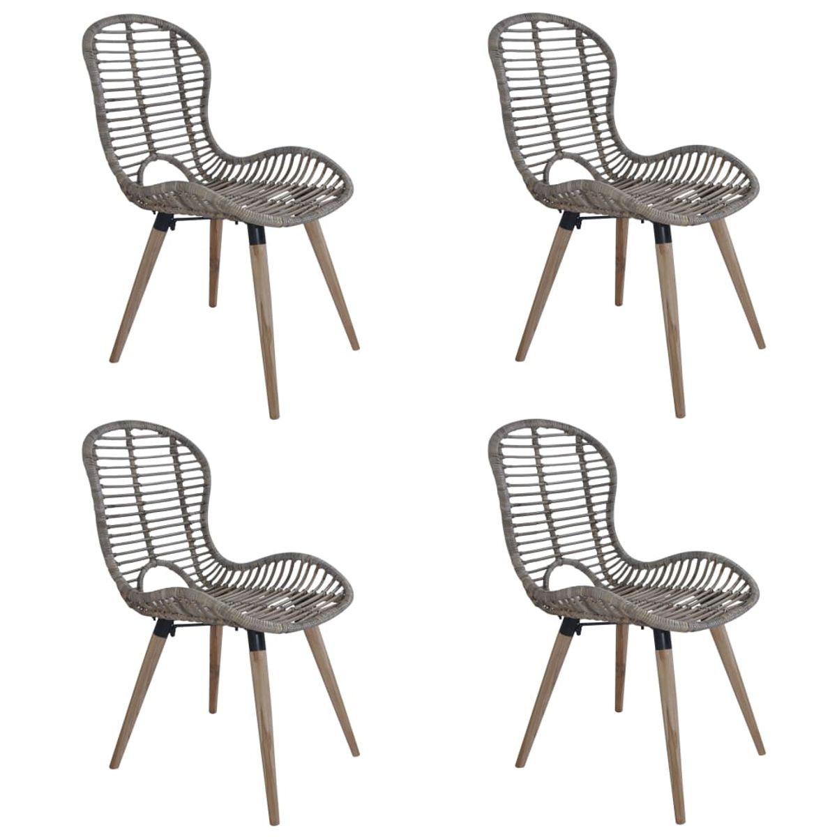 Pack de 4 sillas de comedor Oreo ratán 85x48x64 cm