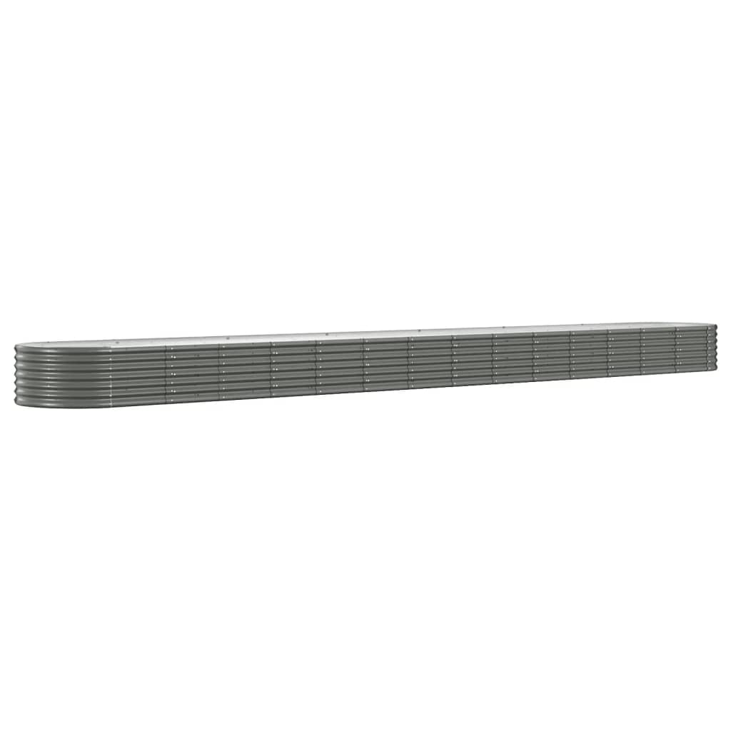 vidaXL Jardinera arriate acero recubrimiento polvo 620x80x36 cm Color Verde,  Gris,  Marrón y mas