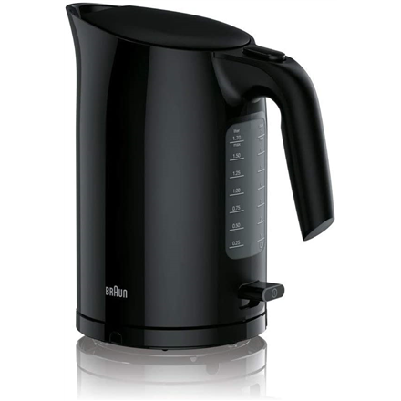 Braun | Hervidor | WK3100BK PurEase | Estándar | 2200 W | 1,7 L | Plástico | Base giratoria de 360° | Negro