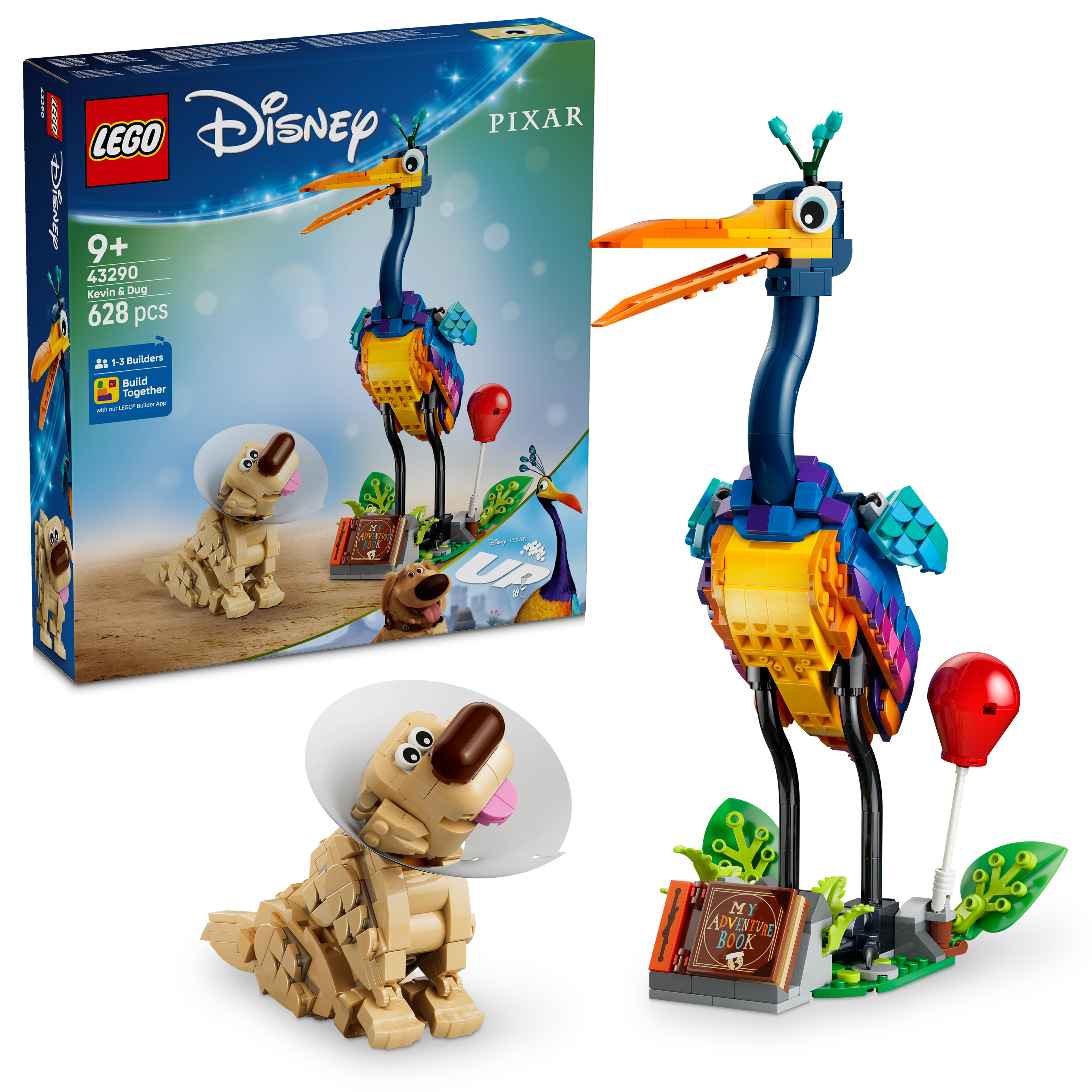 LEGO® 43290 | Disney Pixar Kevin y Dug Película Up Set de Construcción con 2 Personajes Construibles y Base con Accesorios para Niñas y Niños a partir de 9 Años