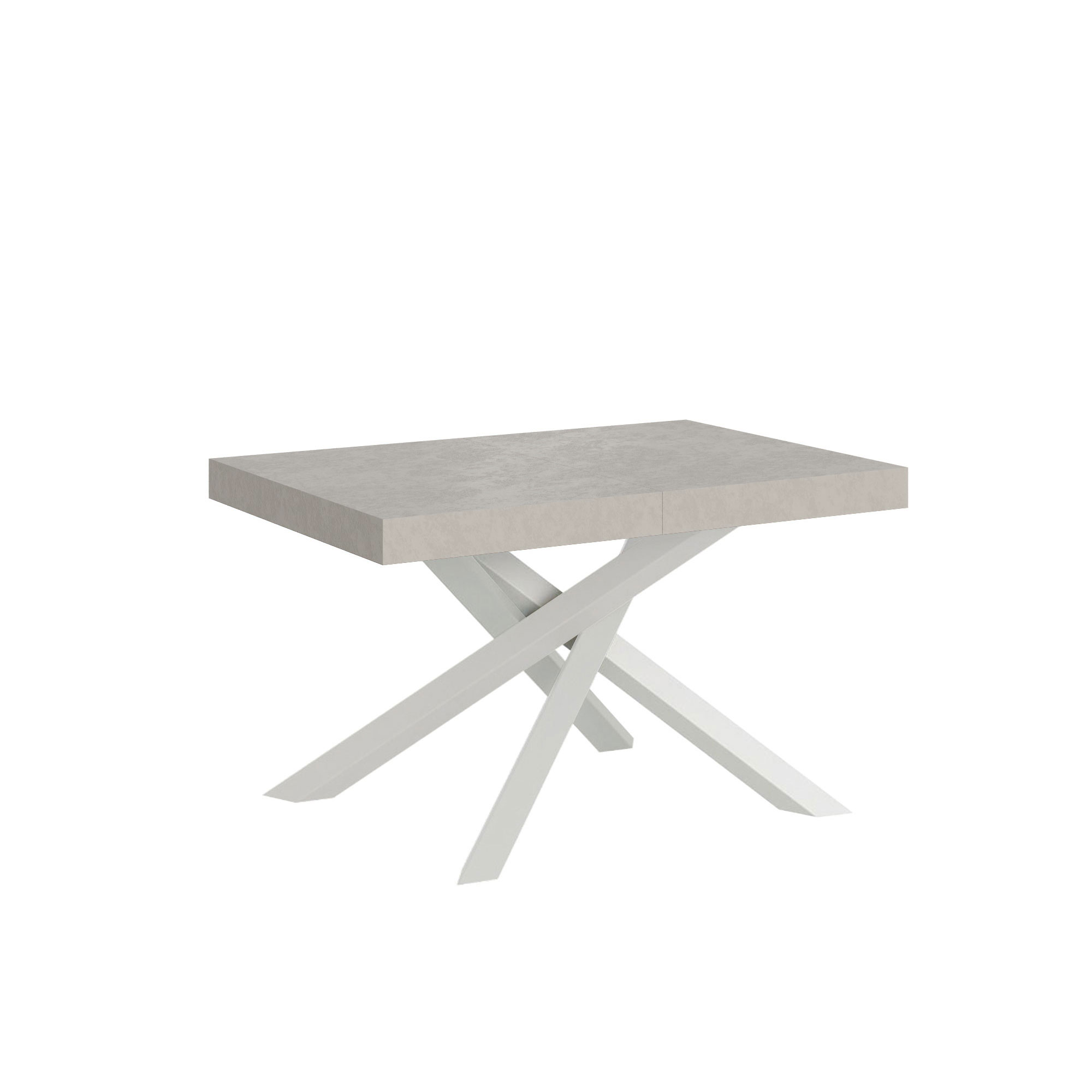 Mesa extensible Volantis cachemir 140/244x90 cm con patas blancas - Itamoby