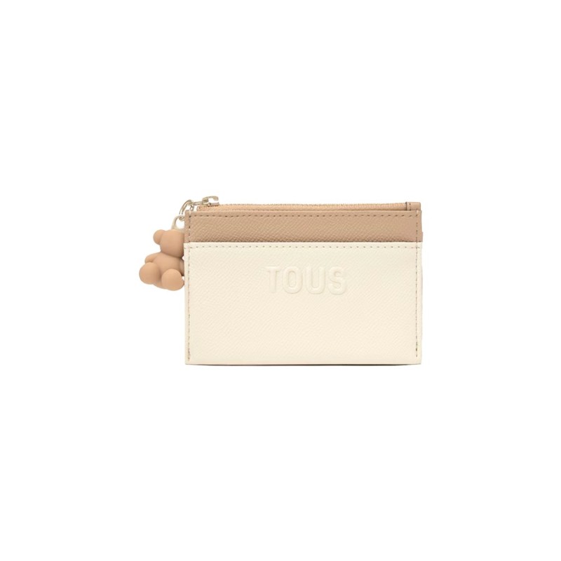 Monedero Tarjetero Tous Beige y Arena Audree Saffiano 2002361501