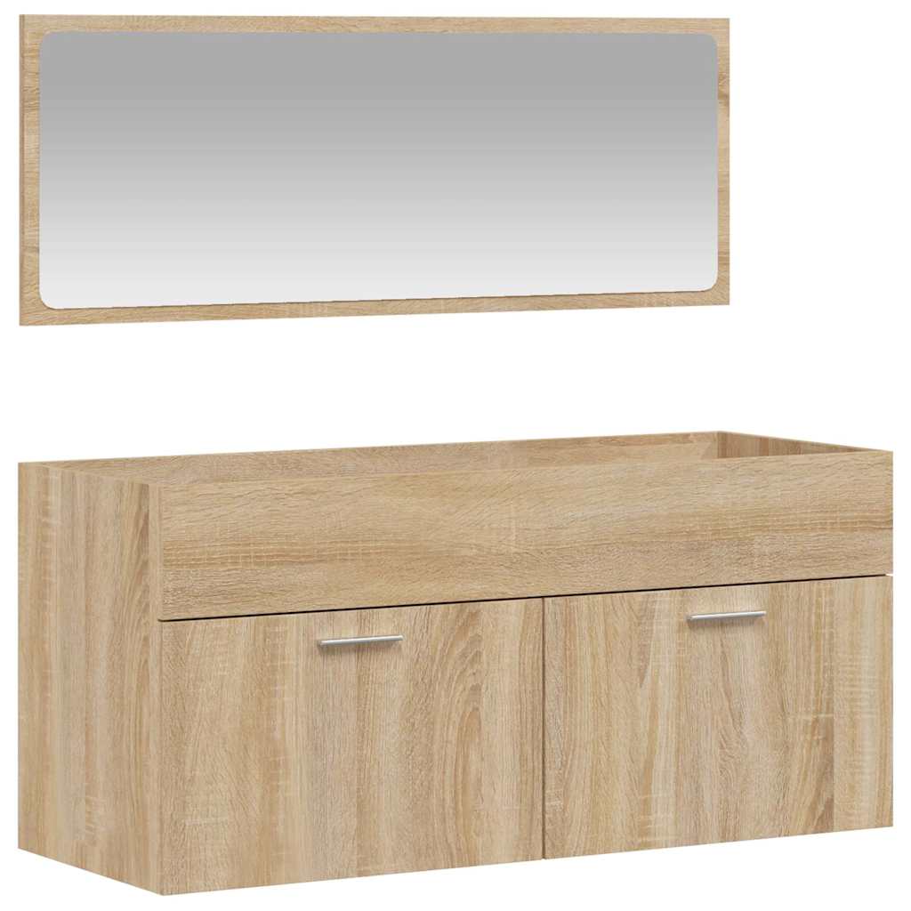 vidaXL Armario de baño con espejo madera de ingeniería roble Sonoma