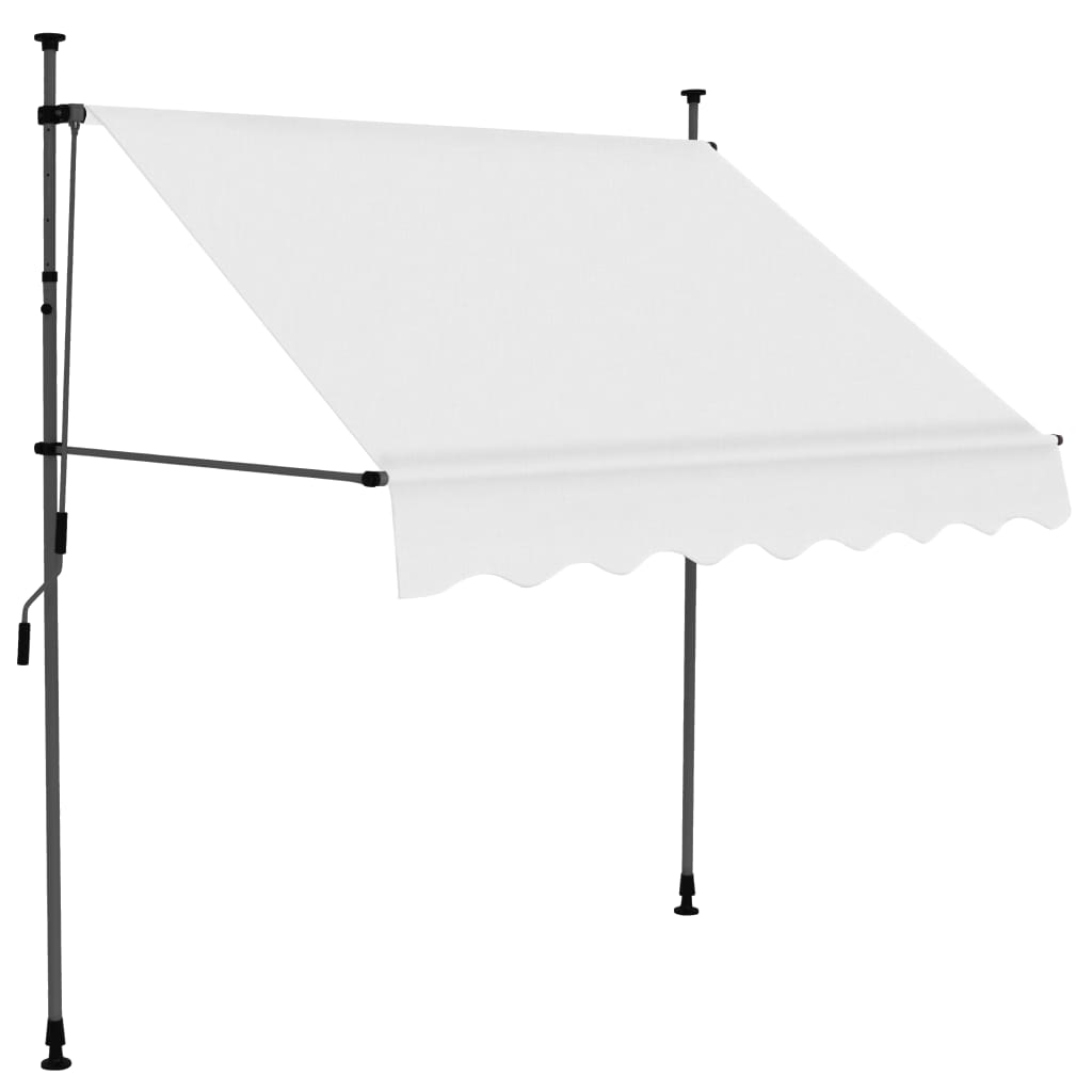 Vidaxl Toldo Manual Retráctil con LED 200 Cm Color Azul, Amarillo y Blanco, Naranja y Más Protección Rayos UV para Terraza Patio Exterior Jardín