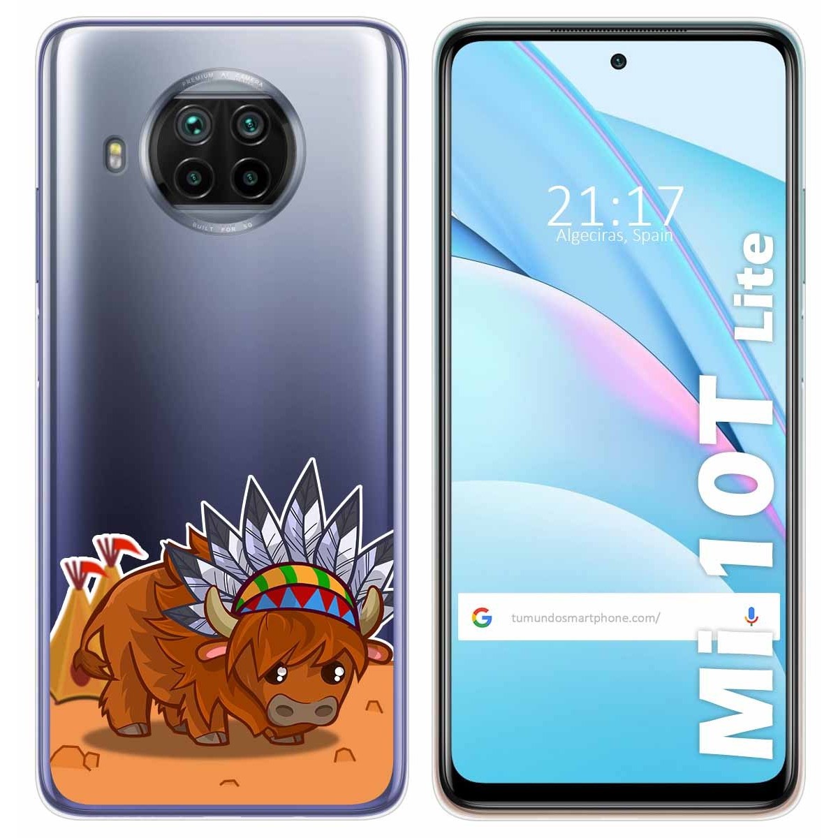 Tumundosmartphone Funda Gel Transparente para Xiaomi Mi 10T Lite diseño Bufalo Dibujos