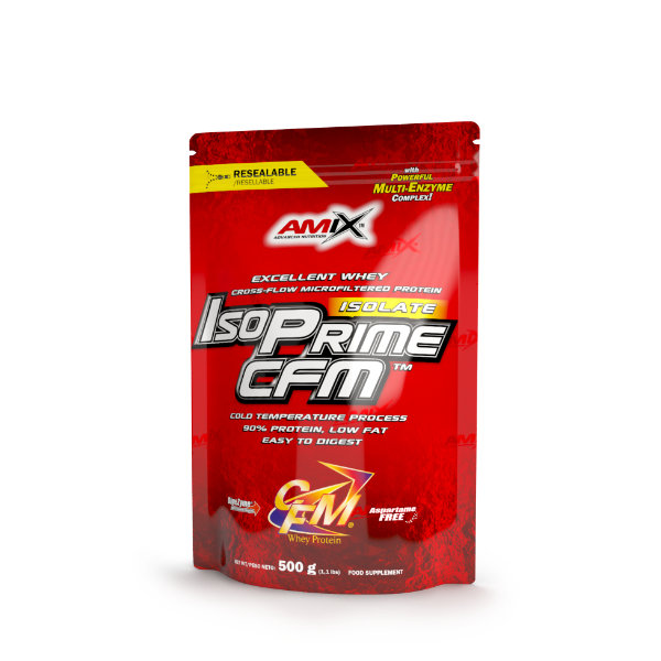 AMIX Isoprime CFM Isolate - 500 gr Proteína Aislada de Suero 90% de Alta Calidad con Digezyme y L-Glutamina