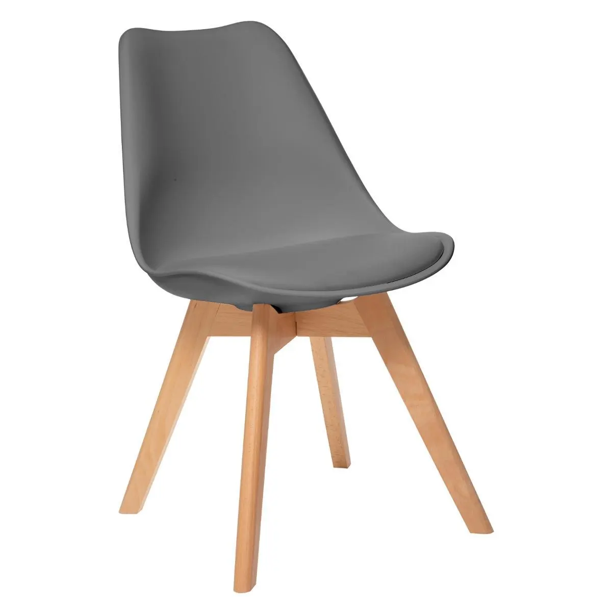 Silla Atmosphera Créateur D'intérieur Baya Gris Patas de Madera de Haya L. 48 X L. 52.5 X Altura 82 Cm | Estilo y Comodidad