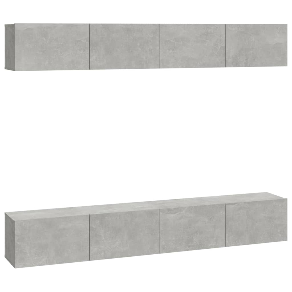 vidaXL Muebles de TV 4 piezas 100x30x30 cm, Mueble de Salon, Mueble TV, Mueble TV salon, Mesa de TV, Mueble tele