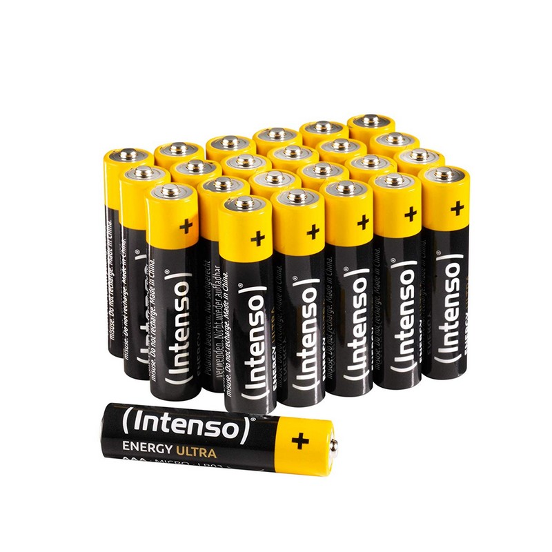 Intenso Energy Ultra AAA LR03 Batteries Pack of 24 - High Capacity Manganese Alkaline, 1.5V, 1250 mAh, 5-Year Lifespan, Non-Mercury, CE Certified