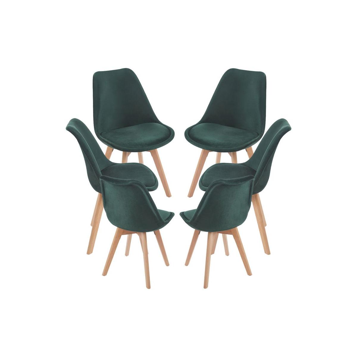 Regalos Miguel - Packs Sillas Comedor - Pack 6 Sillas Synk Terciopelo - Verde oscuro