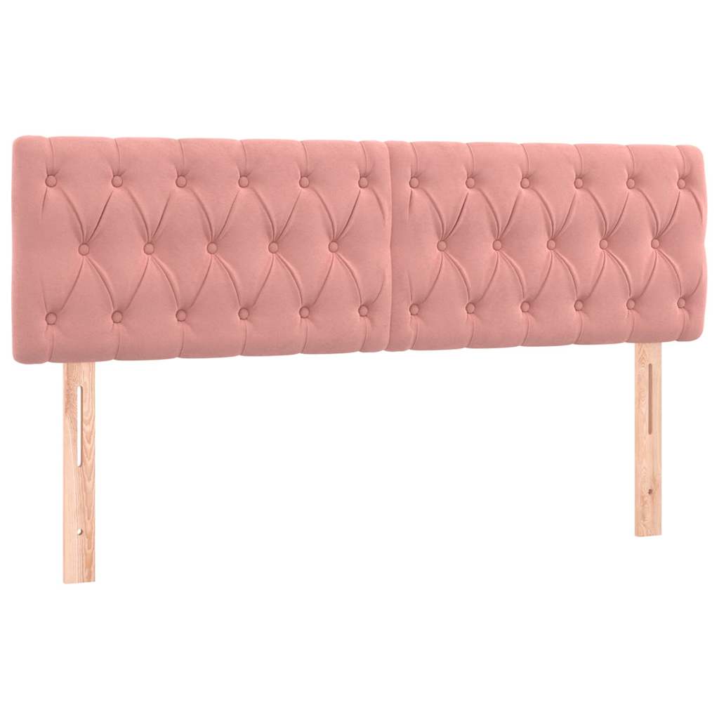 vidaXL Cabecero con LED de terciopelo rosa 160x7x78/88 cm