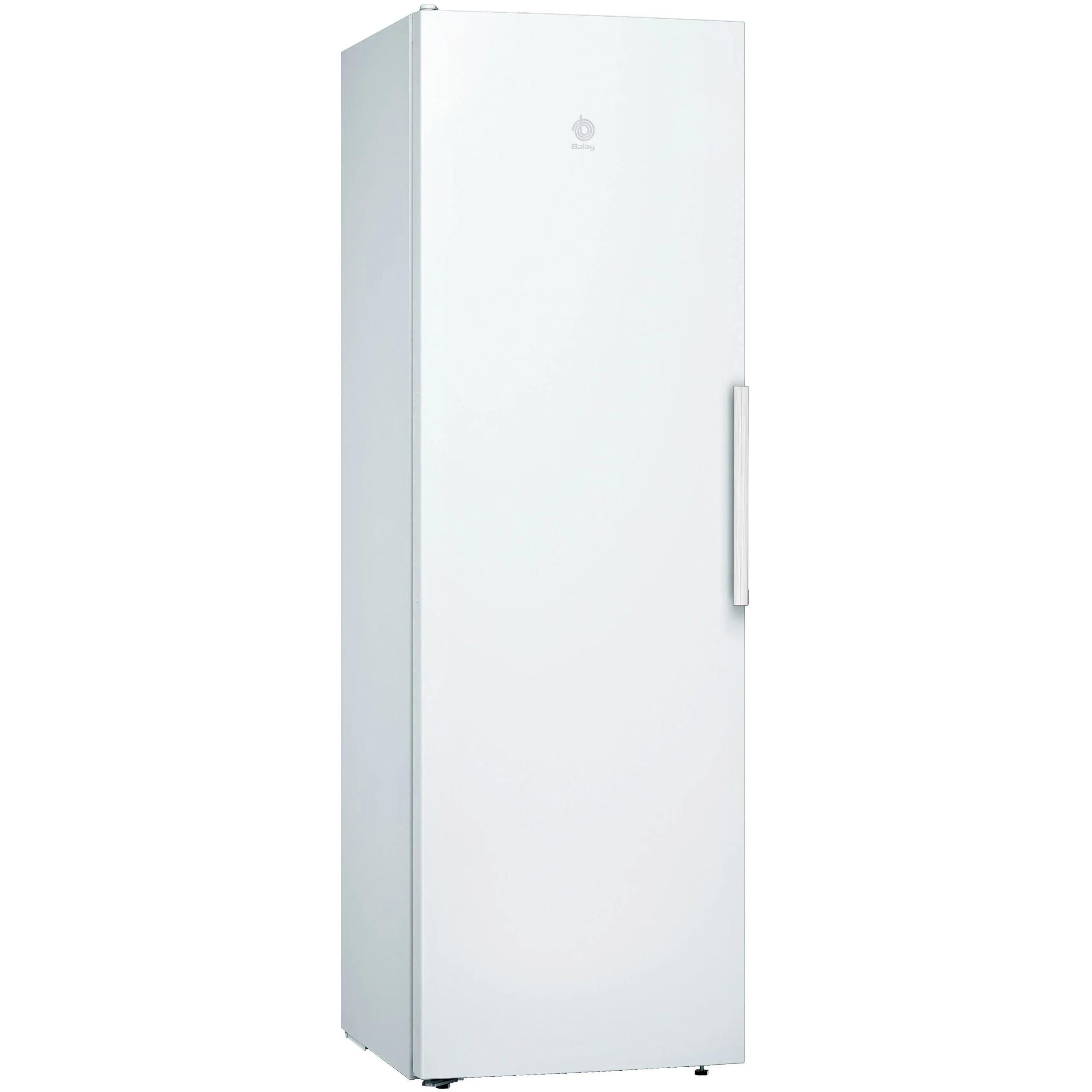 Frigorífico 1 Puerta BALAY 3FCE553WE 346 L Clase E Alto 186cm x 60cm Blanco  | Frío cíclico, Cajón para frutas, Sin congelador para máximo, Tirador Fijo