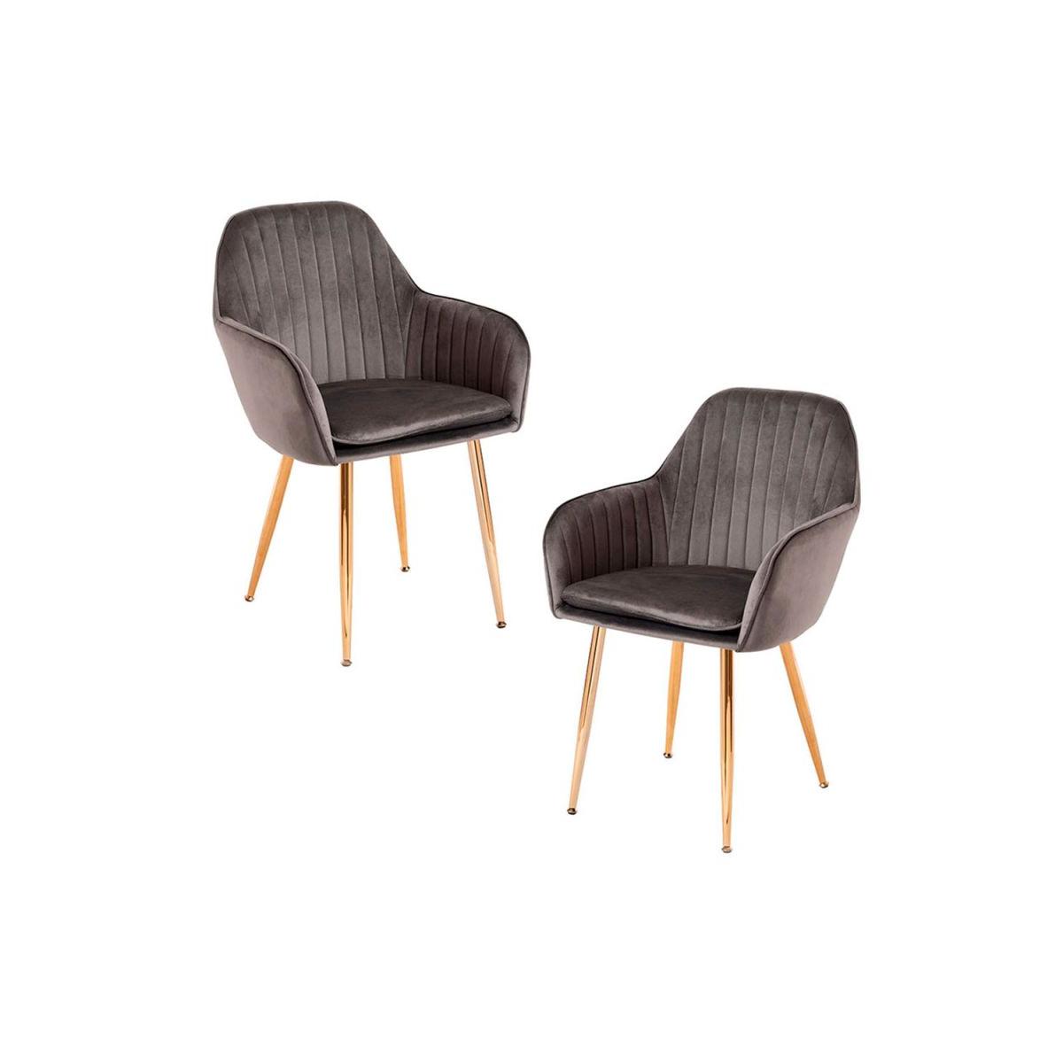 Regalos Miguel - Packs Sillas Comedor - Pack 2 Sillas Chic Golden - Gris oscuro